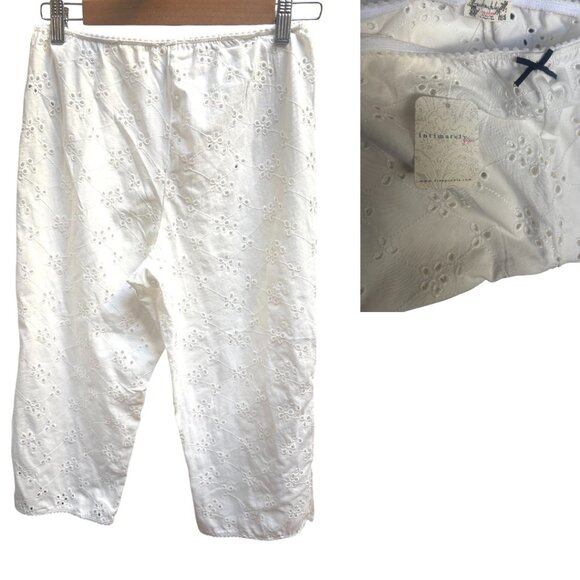 FREE PEOPLE EYELIT LACE BLOOMER CROP LOUNGE OFF WHITE PANTS LARGE NWT X REVOLVE - Picture 5 of 5